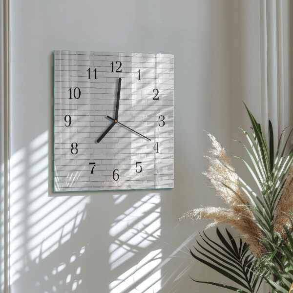 Square wall clock Brick Wall