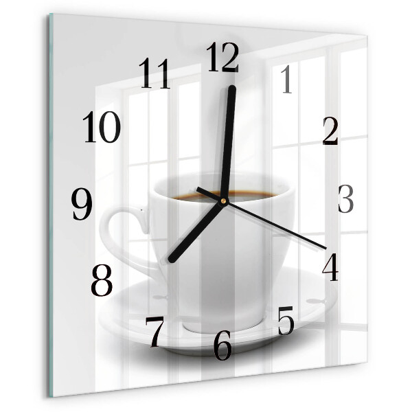 Square wall clock Cup of Coffee