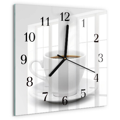 Square wall clock Cup of Coffee