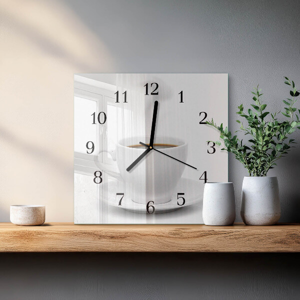 Square wall clock Cup of Coffee