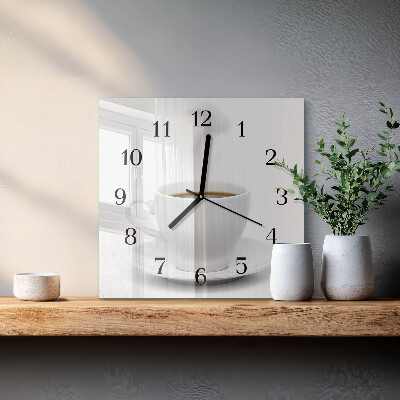 Square wall clock Cup of Coffee