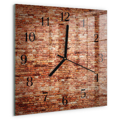Square wall clock Brick Wall