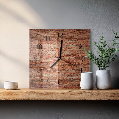 Square wall clock Brick Wall