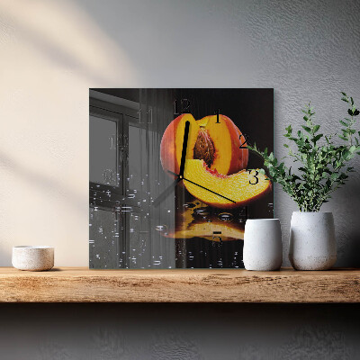 Square wall clock Peach
