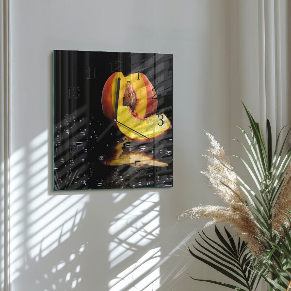 Square wall clock Peach