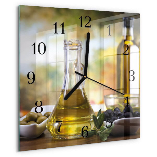 Square wall clock Olive oil