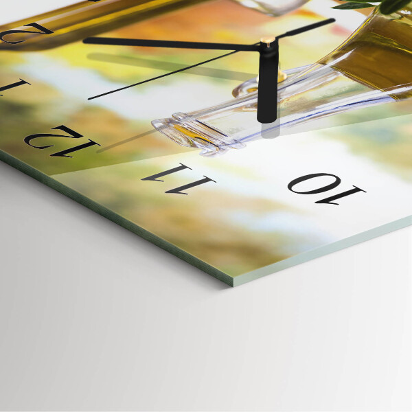 Square wall clock Olive oil