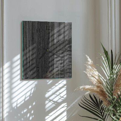 Square wall clock Wood