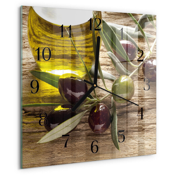 Square wall clock Olive oil