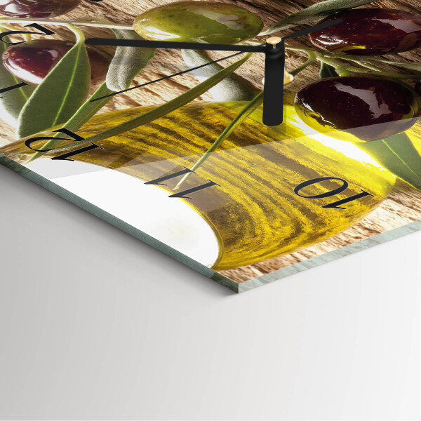 Square wall clock Olive oil