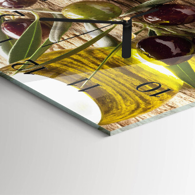 Square wall clock Olive oil