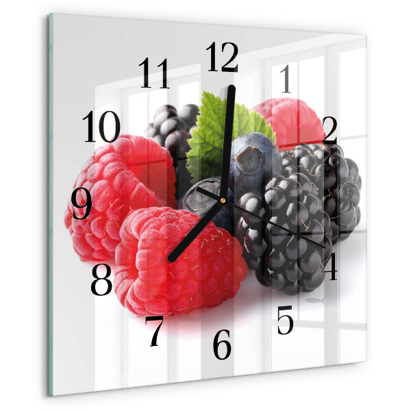 Square wall clock Berries