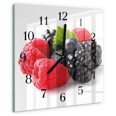 Square wall clock Berries