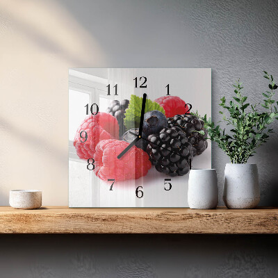 Square wall clock Berries