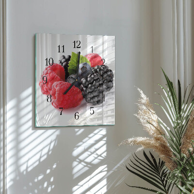 Square wall clock Berries