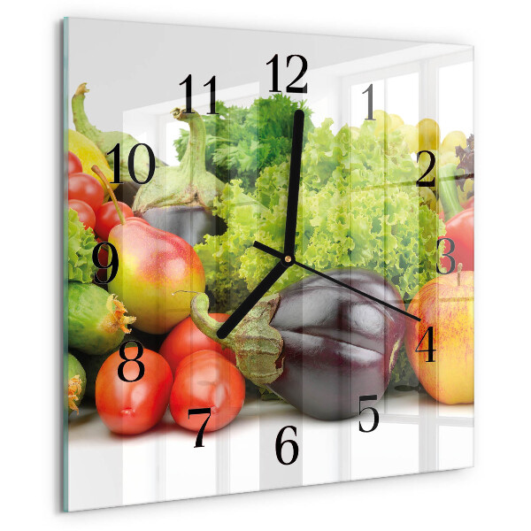 Square wall clock Vegetables