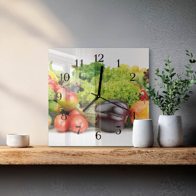 Square wall clock Vegetables