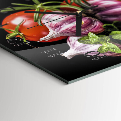Square wall clock Tomato Garlic