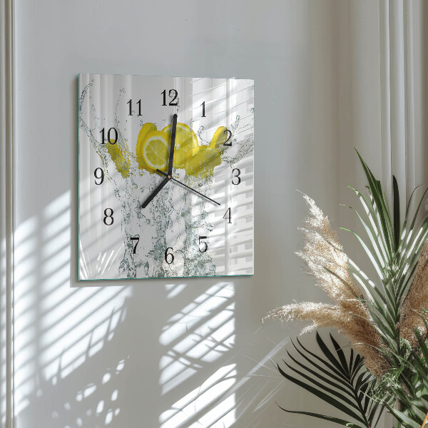 Square wall clock Water with Lemon