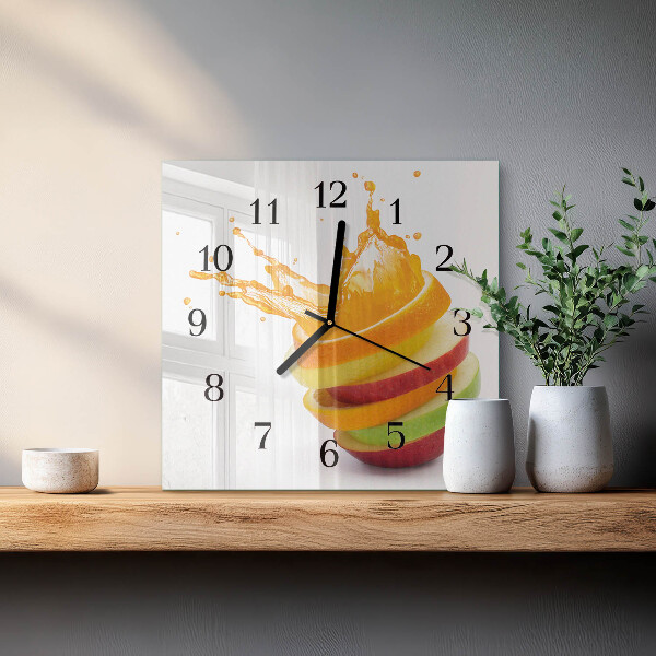 Square wall clock Fruit