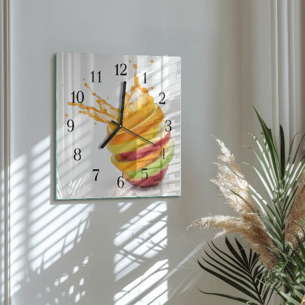 Square wall clock Fruit