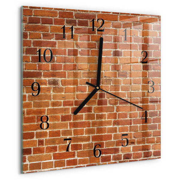 Square wall clock Brick Wall