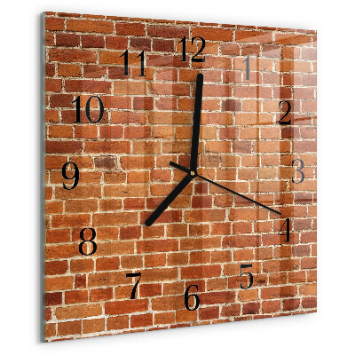 Square wall clock Brick Wall