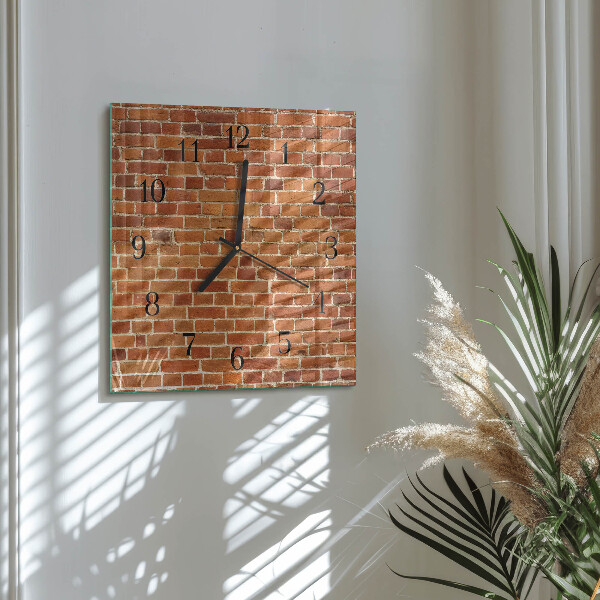 Square wall clock Brick Wall