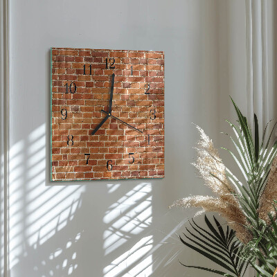 Square wall clock Brick Wall