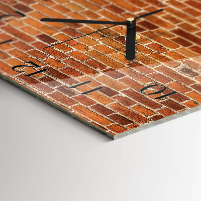 Square wall clock Brick Wall