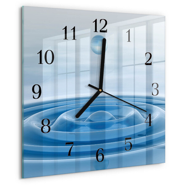 Square wall clock Water