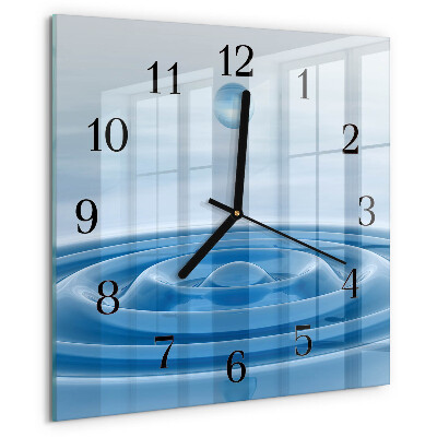 Square wall clock Water