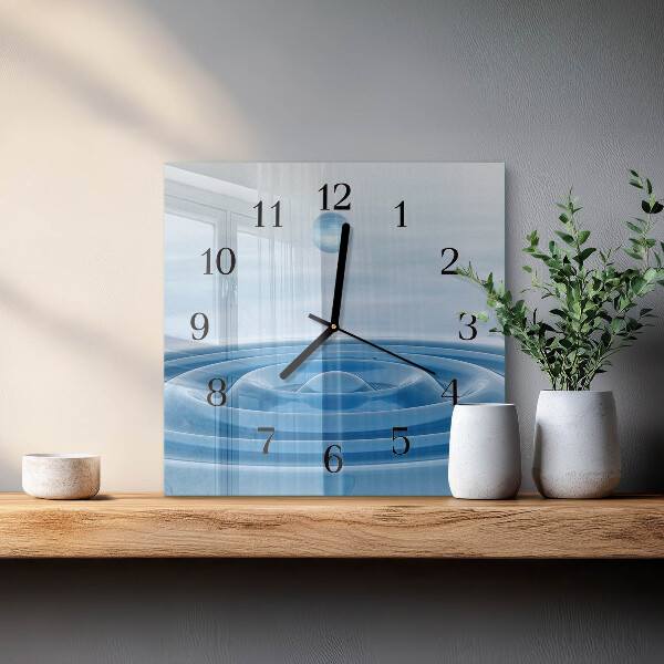 Square wall clock Water