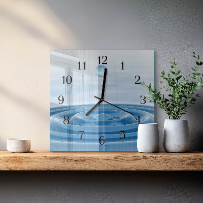 Square wall clock Water