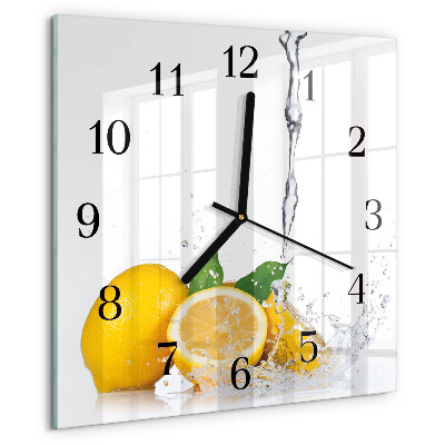 Square wall clock Lemons