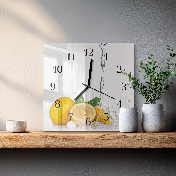 Square wall clock Lemons