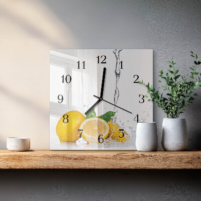 Square wall clock Lemons
