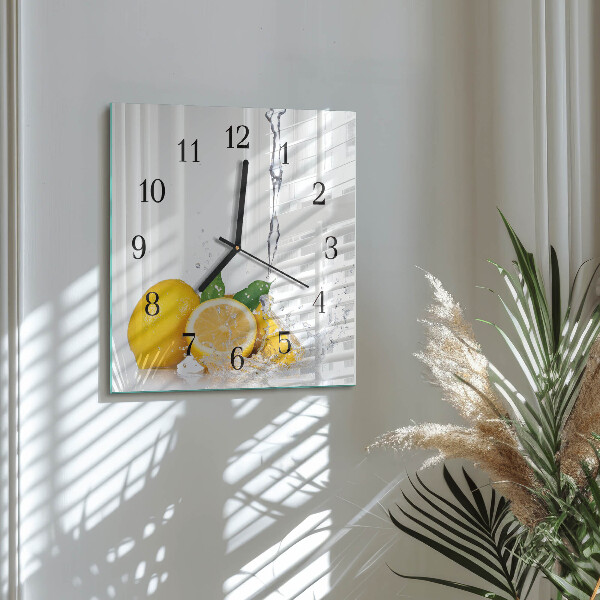 Square wall clock Lemons