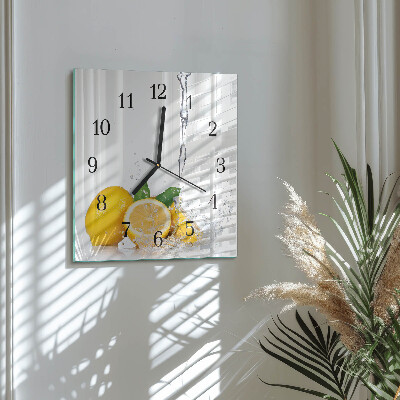 Square wall clock Lemons