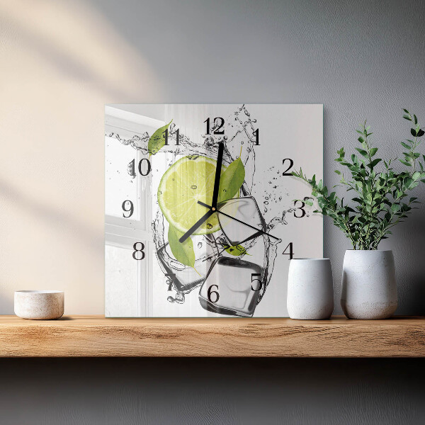 Square wall clock Calcium carbonate