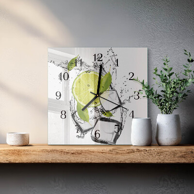 Square wall clock Calcium carbonate
