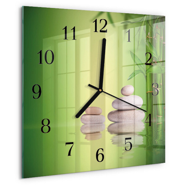 Square wall clock Zen stones