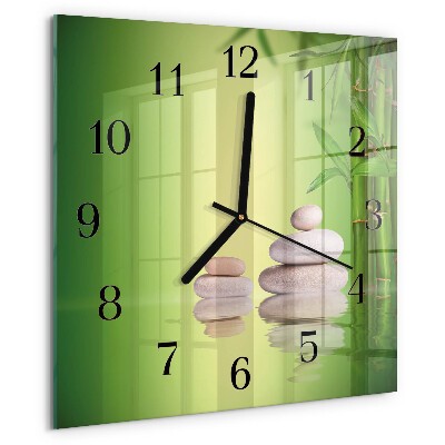 Square wall clock Zen stones
