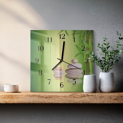 Square wall clock Zen stones
