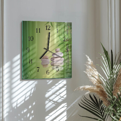 Square wall clock Zen stones