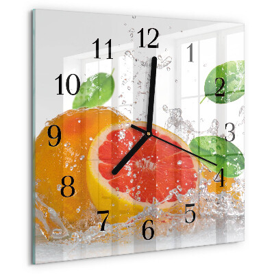 Square wall clock Grapefruit