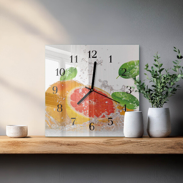 Square wall clock Grapefruit