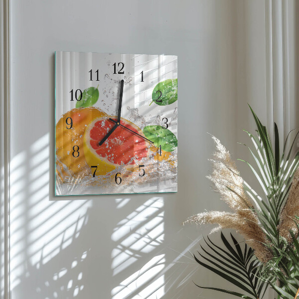 Square wall clock Grapefruit