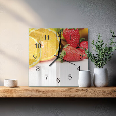 Square wall clock Fruit