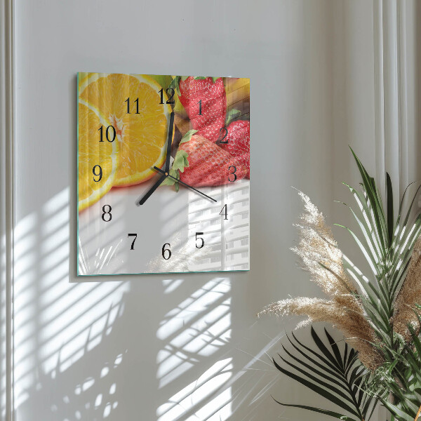 Square wall clock Fruit